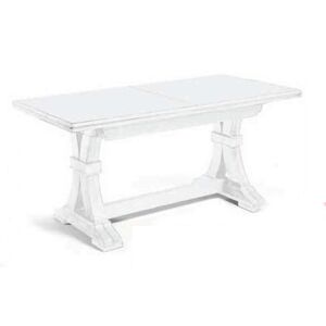 Milani Home Tavolo Da Pranzo Allungabile In Legno Massello 180x85/130/175/220/265 Bianco 180 x 75 x 85 cm