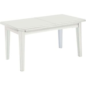 Milani Home Tavolo Da Pranzo Allungabile In Legno Massello 160x85/130/175/220/265 Bianco 160 x 75 x 85 cm