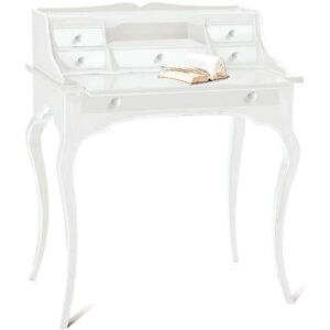 Milani Home Scrittoio In Legno Massello 78x50x95 Bianco 78 x 95 x 50 cm