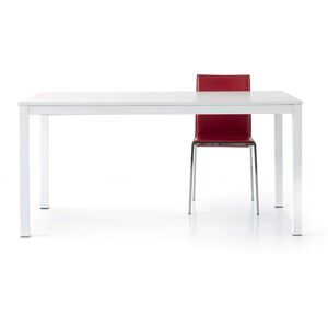 Milani Home Tavolo Da Pranzo Moderno Di Design Allungabile Frassinato Con Struttura In Meta Bianco 120 x 75 x 80 cm