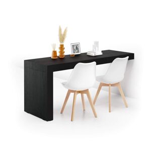 Mobili Fiver Scrivania Evolution 180x60, Nero Frassino con Una Gamba