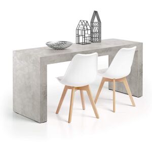 Mobili Fiver Scrivania Evolution 180x60, Grigio Cemento con Due Gambe