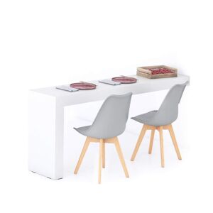 Mobili Fiver Tavolo da pranzo Evolution 180x40, Bianco Frassino con Una Gamba