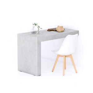 Mobili Fiver Tavolo da pranzo Evolution 120x60, Grigio Cemento con Una Gamba