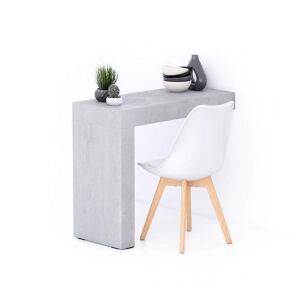 Mobili Fiver Tavolo da pranzo Evolution 90x40, Grigio Cemento con Una Gamba