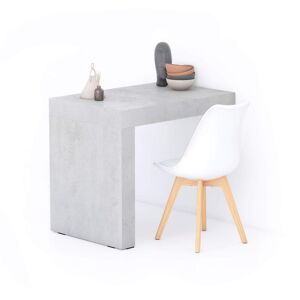 Mobili Fiver Tavolo da pranzo Evolution 90x60, Grigio Cemento con Una Gamba