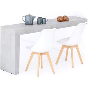 Mobili Fiver Tavolo da pranzo Evolution 180x40, Grigio Cemento con Una Gamba