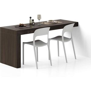 Mobili Fiver Tavolo da pranzo Evolution 180x60, Noce Scuro con Una Gamba