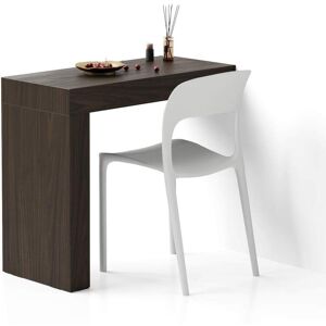 Mobili Fiver Tavolo da pranzo Evolution 90x40, Noce Scuro con Una Gamba