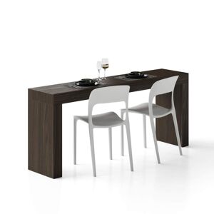 Mobili Fiver Tavolo da pranzo Evolution 180x40, Noce Scuro con Due Gambe