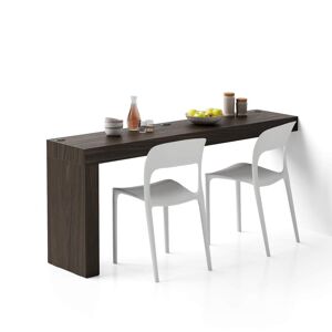 Mobili Fiver Tavolo da pranzo Evolution 180x40, Noce Scuro con Una Gamba e Caricatore Wireless