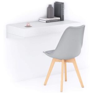 Mobili Fiver Scrivania sospesa a muro Evolution 90x40, Bianco Frassino