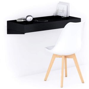 Mobili Fiver Scrivania sospesa a muro Evolution 90x40, Nero Frassino