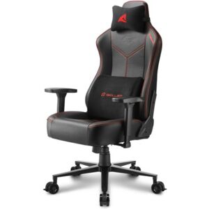 Sharkoon SGS30 Sedia per gaming universale Sedia imbottita tappezzata Nero, Rosso (4044951034796)