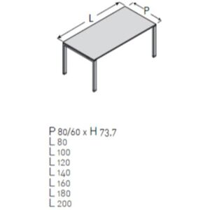 NewForm VISTA 120X80 GAMBE A PONTE BT+ GR (VE1PP1208LBTAL)