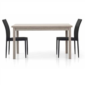Tavolo da pranzo allungabile in legno rovere grigio 130x80 cm