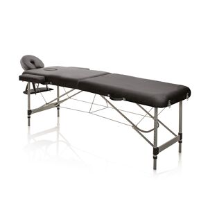 Lettino pieghevole in alluminio altezza regolabile per massaggio estetista nero