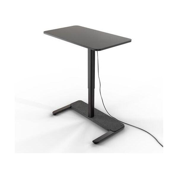 yaasa desk one 91 x 51 cm - scrivania in piedi regolabile elettricamente in altezza   grigio scuro/nero