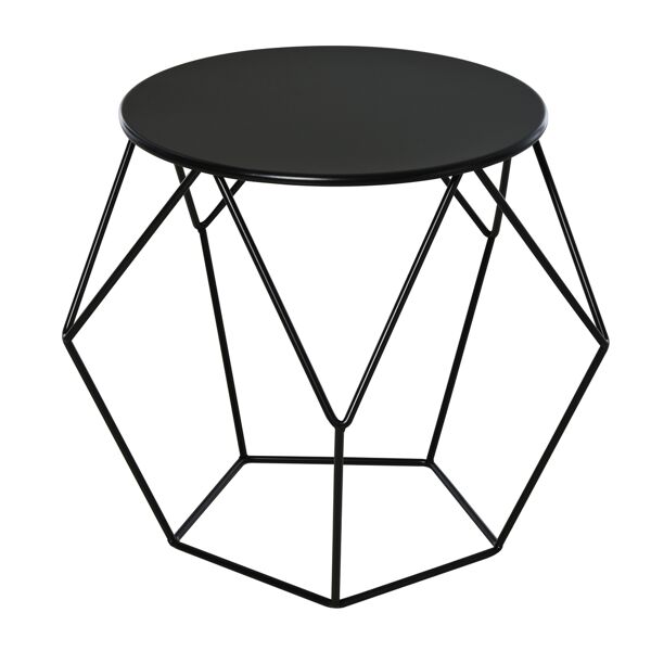 homcom tavolino da caffè salotto design nordico minimalista geometrico ampio piano, acciaio, 54x54x44cm