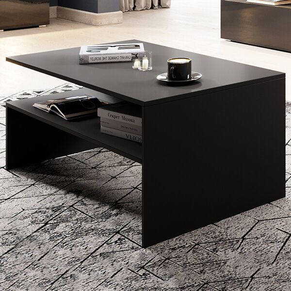 garneroarredamenti tavolino da salotto design 100x45cm nero emotion gihome®