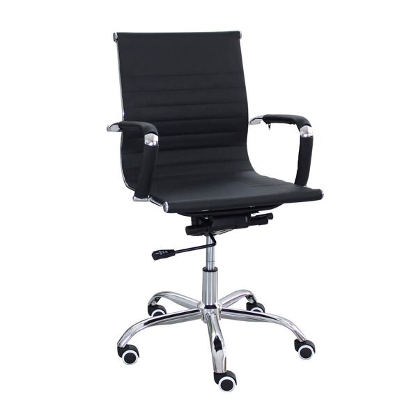 milani home sedia da ufficio ergonomica con poggiatesta e supporto lombare sedia da lavoro nero 60 x 110 x 60 cm
