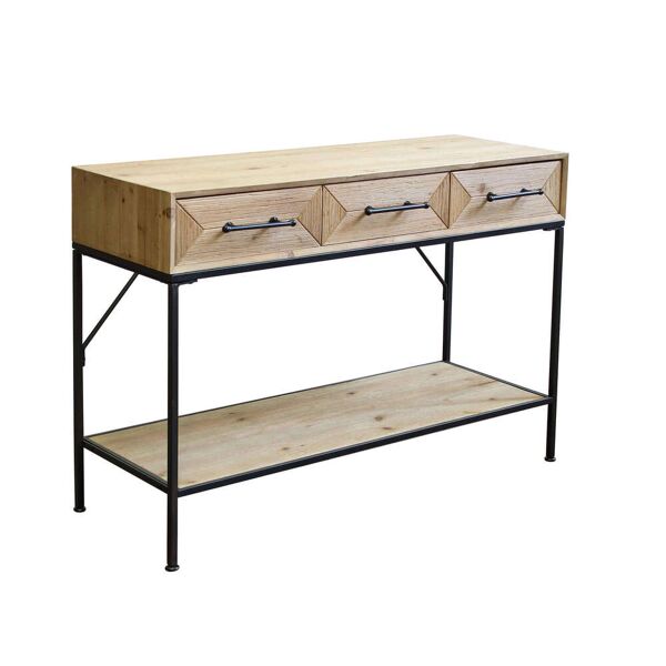 milani home consolle per ingresso in legno 106 x 76 di design moderno industrial cm 110,50 marrone 107 x 64 x 77 cm