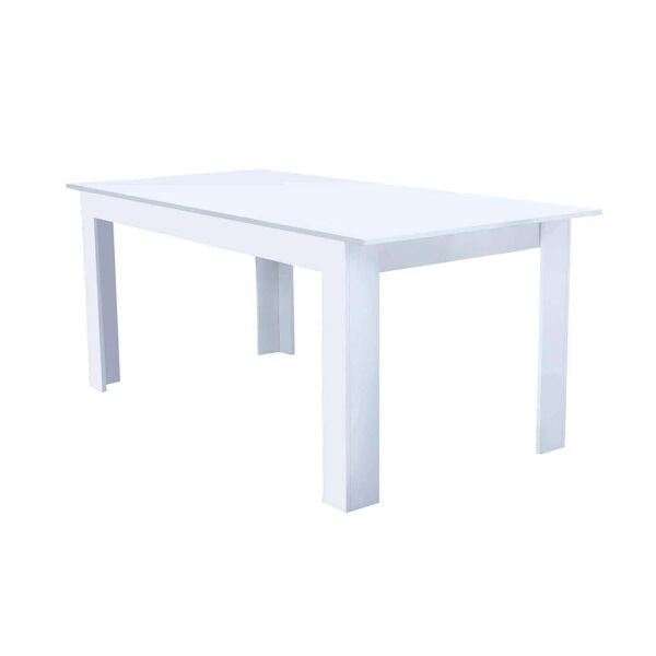 milani home tavolo da pranzo allungabile in legno di design per sala da pranzo 160/200x90x7 bianco 160 x 74.5 x 90 cm
