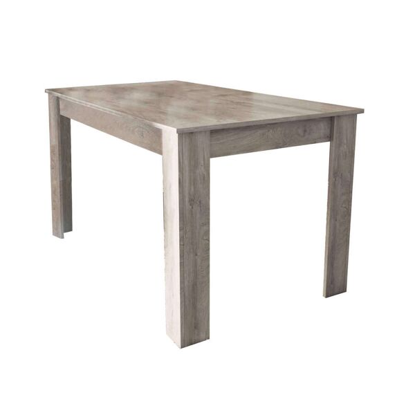 milani home tavolo da pranzo in legno di design per sala da pranzo 140x80x75 h rovere grigio 138 x 74.5 x 80 cm