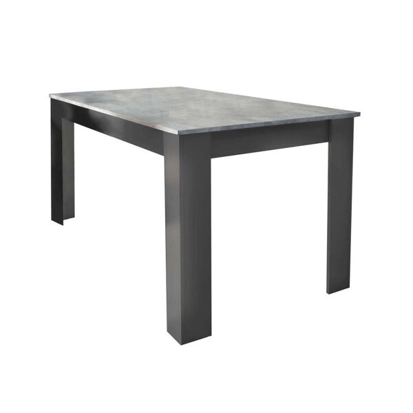 milani home tavolo da pranzo in legno di design per sala da pranzo 140x80x75 h cemento 138 x 74.5 x 80 cm