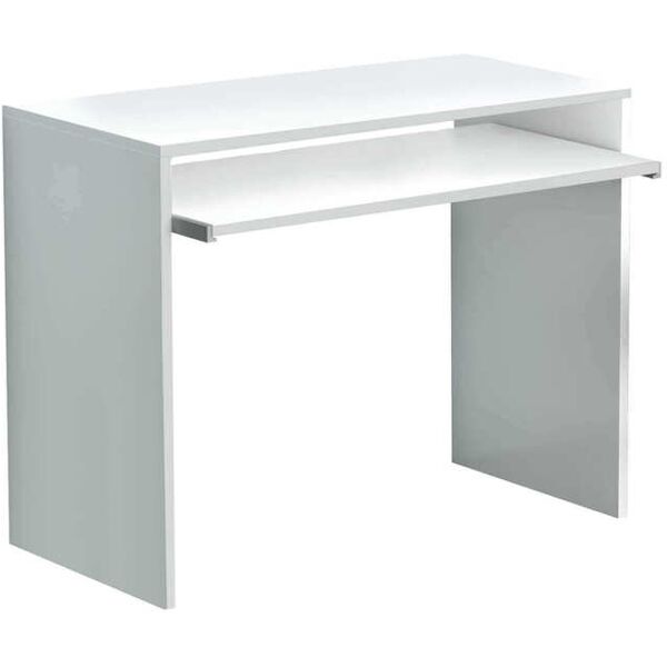 milani home scrivania di design per studio con porta tastiera 90x45x74 h bianco 90 x 45 x 79 cm