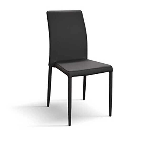 milani home sedia moderna in ecopelle di design moderno industrial cm 43 x 53 x 92 h antracite x x cm