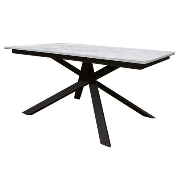 milani home tavolo da pranzo allungabile di design moderno industrial cm 80 x 140/200 x 77 h cemento x x cm