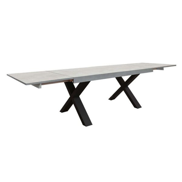milani home tavolo da pranzo allungabile di design moderno industrial cm 90 x 160/205/250 x marmo x x cm