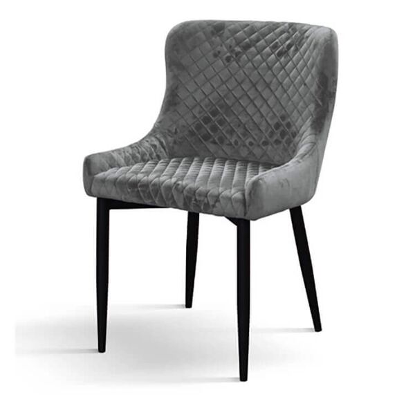 milani home sedia moderna in velluto di design moderno industrial cm 53 x 63 x 84 h antracite x x cm