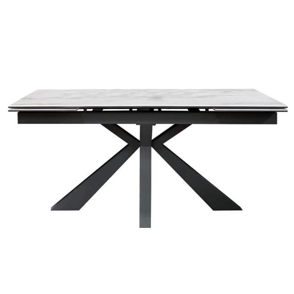 milani home tavolo da pranzo allungabile di design moderno industrial cm 90 x 160/200/240 x marmo x x cm
