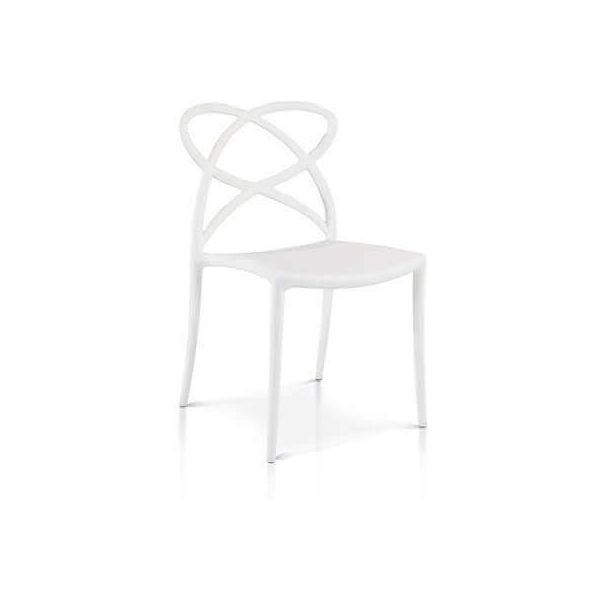 milani home sedia per sala da pranzo, cucina in plastica di alta qualità stile moderno di a bianco 55 x 82 x 50 cm