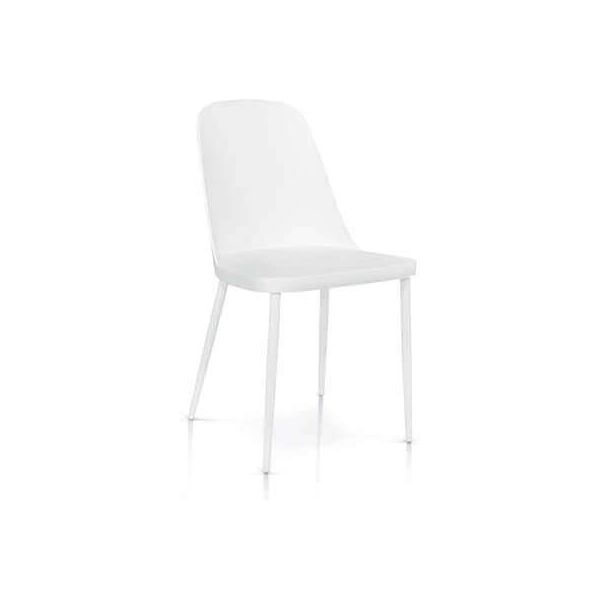 milani home sedia per sala da pranzo, cucina in plastica di design moderno e contemporaneo bianco 54 x 84 x 46 cm