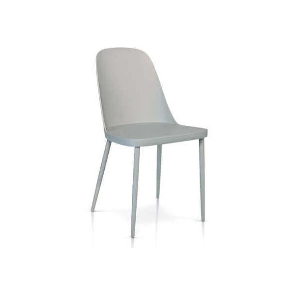 milani home sedia per sala da pranzo, cucina in plastica di design moderno e contemporaneo grigio 54 x 84 x 46 cm