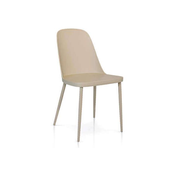 milani home sedia per sala da pranzo, cucina in plastica di design moderno e contemporaneo beige 54 x 84 x 46 cm