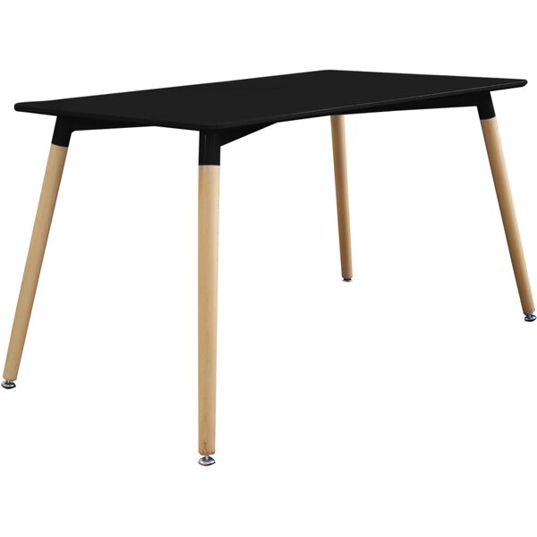 milani home tavolo da interno di design scandinavo in plastica e legno 120x80 nero 120 x 75 x 80 cm