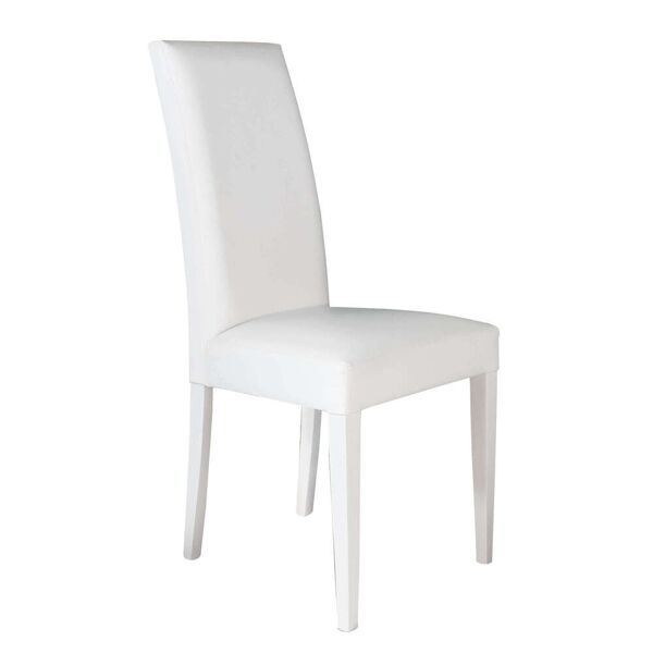 milani home sedia moderna di design ecopelle bianca per interno sala da pranzo salotto cuci bianco x x cm