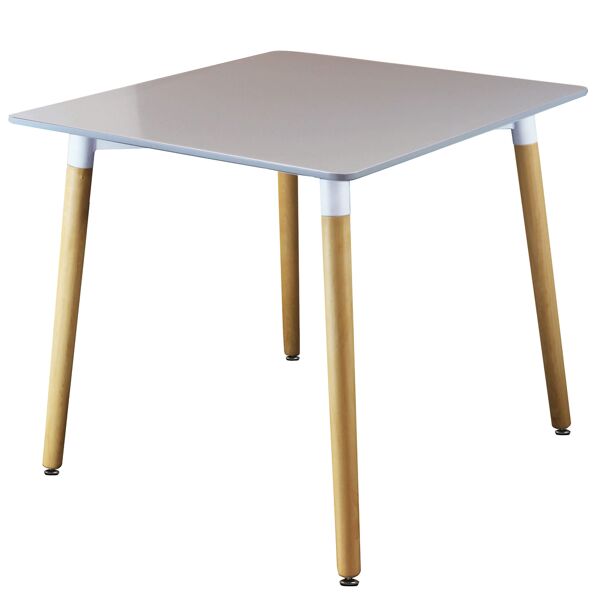 milani home tavolo da interno di design scandinavo in plastica e legno 80x80 grigio chiaro 80 x 75 x 80 cm