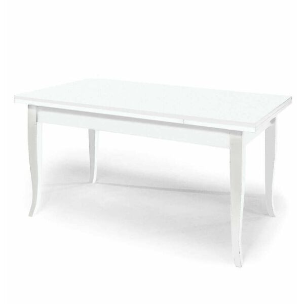 milani home tavolo da pranzo allungabile bianco cm 80x80/115/150 per interno sala da pranzo bianco 80 x 75 x 80 cm