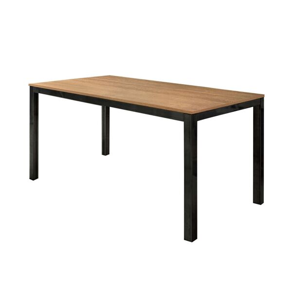milani home tavolo da pranzo moderno di design allungabile cm 80x140/200 rovere struttura n marrone 140 x 75 x 80 cm