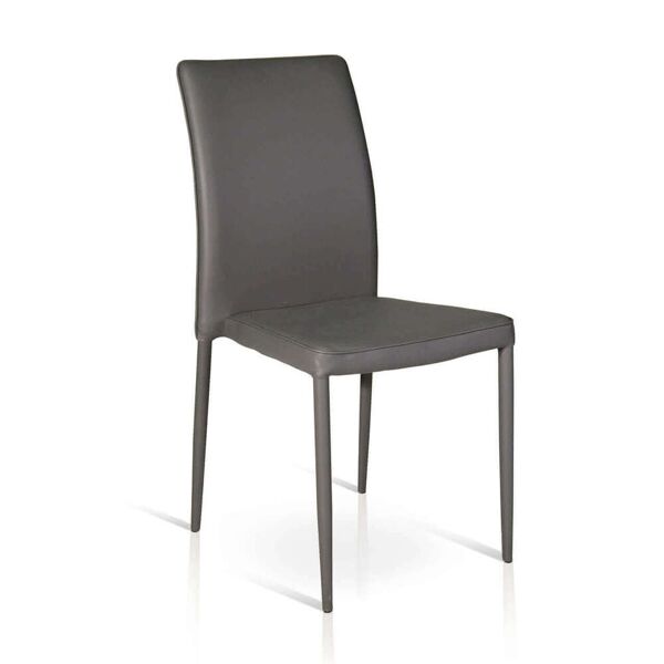 milani home sedia moderna di design ecopelle grigia scura per arredo interno casa cucina sa grigio scuro x x cm