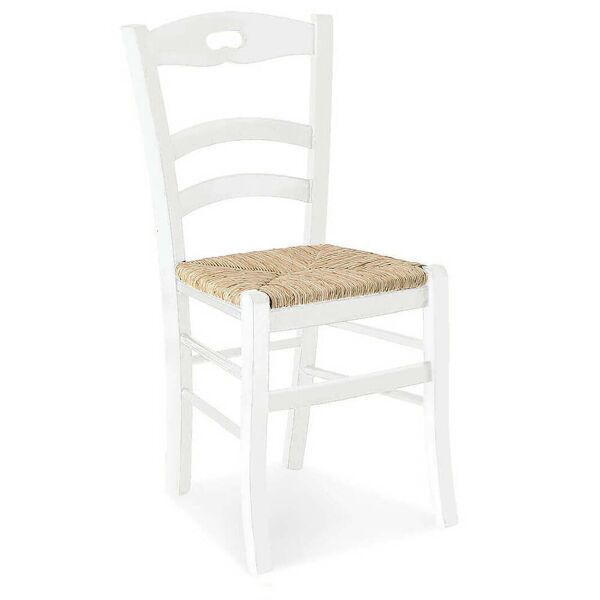 milani home sedia in legno doghe bianca per interno sala da pranzo salotto cucina massello bianco x x cm