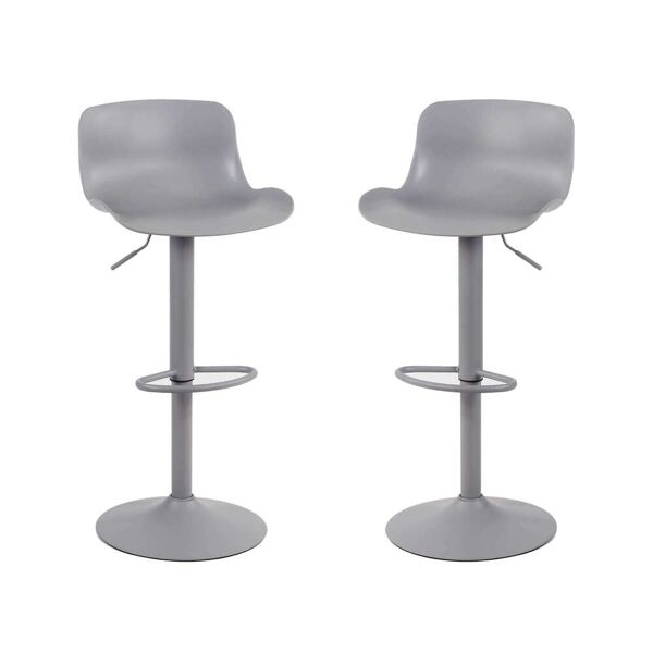 milani home set di 2 sgabelli da bar albergo hotel sedia cucina con poggiapiedi altezza reg grigio 44 x 102.5 x 45 cm