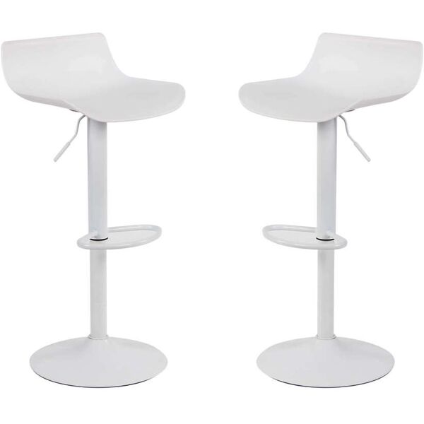 milani home set di 2 sgabelli da bar albergo hotel sedia cucina con poggiapiedi altezza reg bianco 43 x 96 x 44 cm