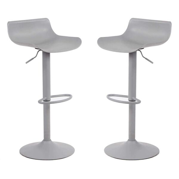 milani home set di 2 sgabelli da bar albergo hotel sedia cucina con poggiapiedi altezza reg grigio 43 x 96 x 44 cm