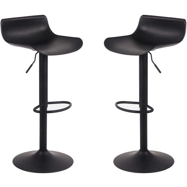 milani home set di 2 sgabelli da bar albergo hotel sedia cucina con poggiapiedi altezza reg nero 43 x 96 x 44 cm